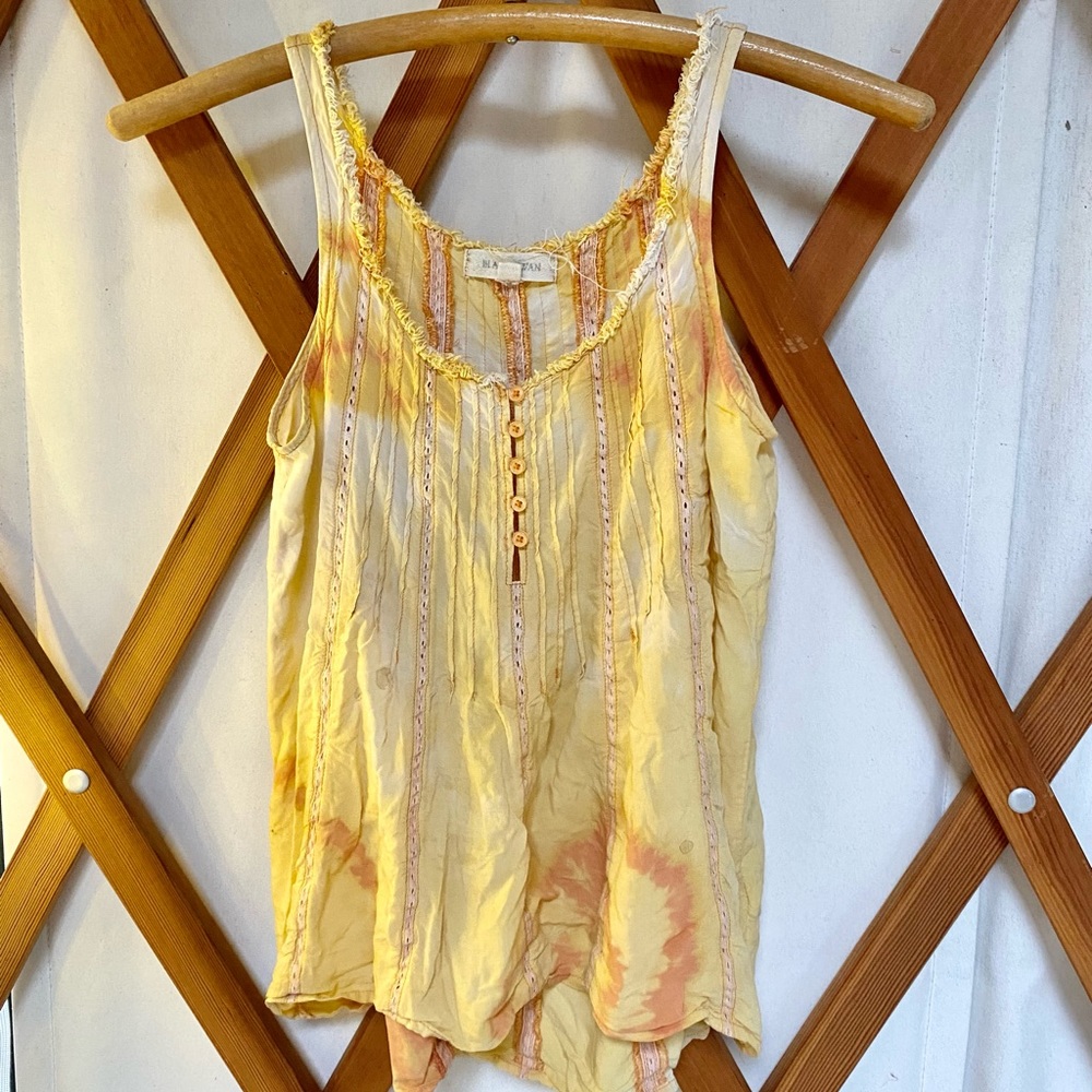 Tie-dye Calendula flower natural dye boho cotton shirt